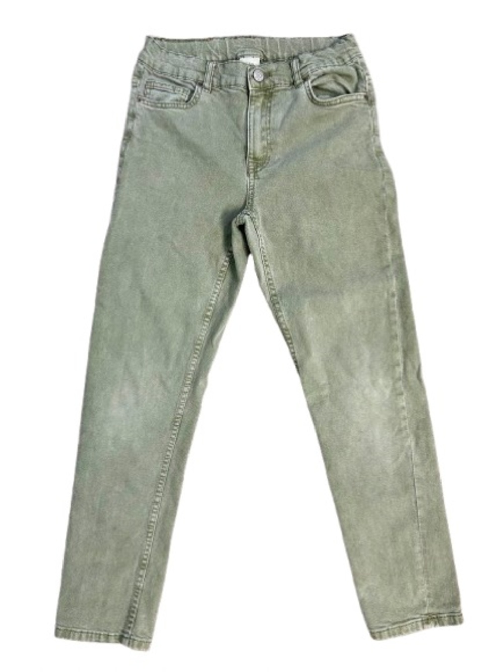 ZARA Boys Slim Fit Jeans Olive Sage Green Denim Size 11-12 Years